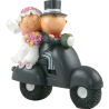 Figura de tarta de novios en moto