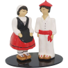 Figura cerámica de novios vascos traje tipico