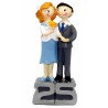 Figura novios 25 aniversario bodas de plata flores