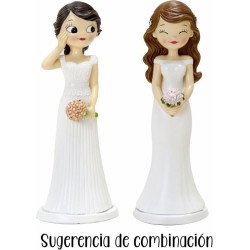 Figura pastel novia con ojos cerrados