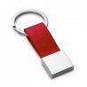 Llavero metal y polipiel rojo