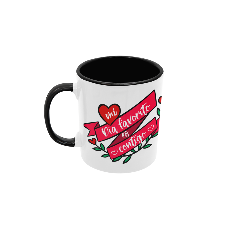 Taza Mi día favorito es contigo negra
