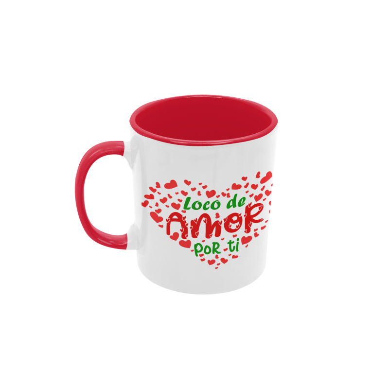 Taza Loco de amor por ti roja