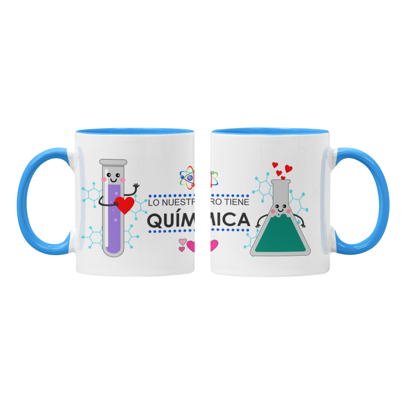 Taza Lo nuestro tiene química azul
