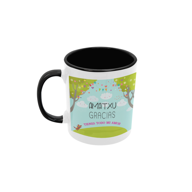 Taza Amatxu gracias negra