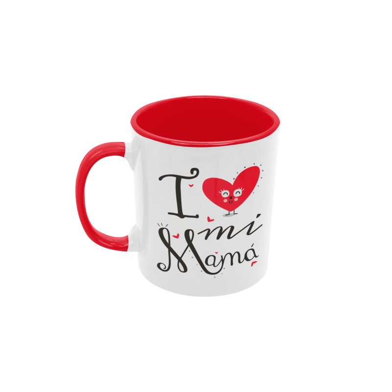 Taza I love mi mamá roja