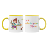 Tazas Muchas gracias mamá Teletrabajo amarilla