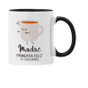 Taza Madre primeriza feliz y con sueño negra