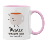 Taza Madre primeriza feliz y con sueño rosa