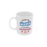 Taza Super mamá en prácticas blanca