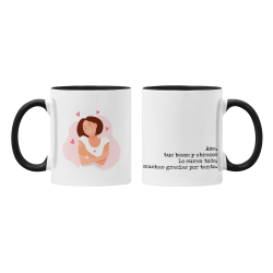 Taza Ama tus besos y abrazos lo curan todo negra