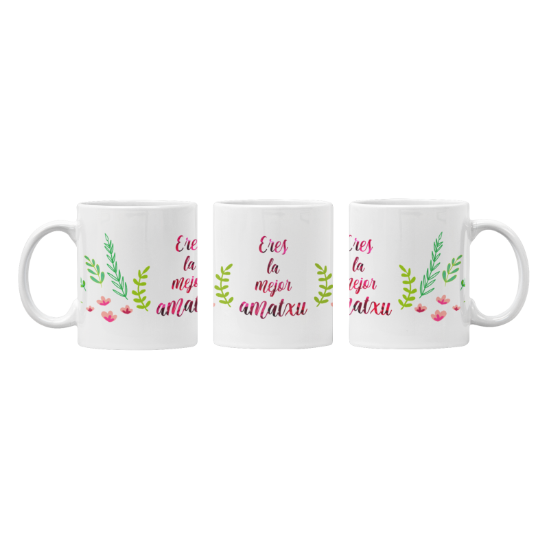 Taza Eres la mejor Amatxu blanca