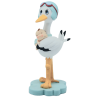Figura bautizo cigüeña azul