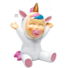 Figura bautizo hucha bebé unicornio rosa