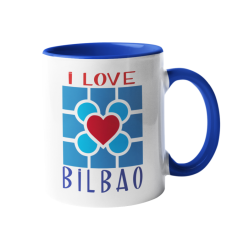 Taza Baldosa corazón Bilbao azul I love Bilbao