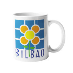 Taza Baldosa Flor Bilbao blanca
