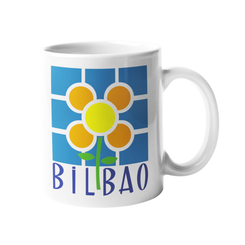 Taza Baldosa Flor Bilbao blanca