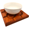Cuenco con Base Baldosa de Bilbao Madera barnizada