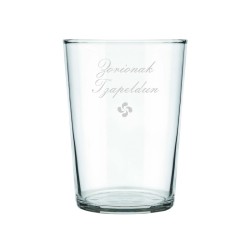 Vaso sidra personalizado con letras y lauburu