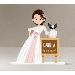 Figura tarta personalizada Comunión niña con perrito