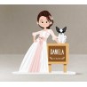 Figura tarta personalizada Comunión niña con perrito