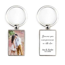 Llavero rectangular personalizado doble cara