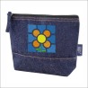 Neceser denim Baldosa flor bordado