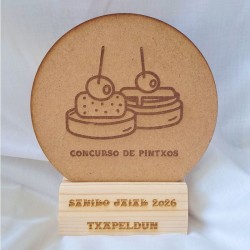 Trofeo de madera personalizado a laser