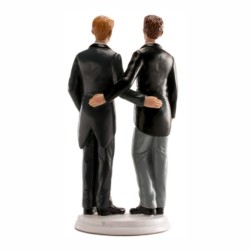 Figura novios boda gay de espaldas